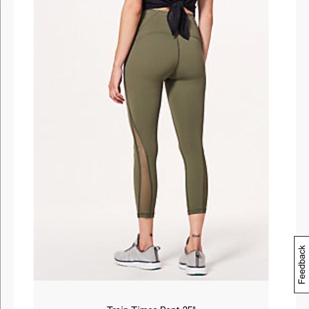 NWOT Lululemon train times olive sage pants size 6